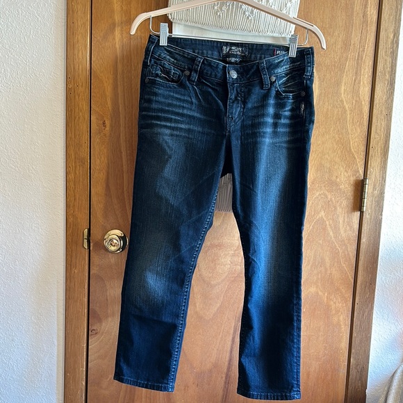 Silver Jeans Women's Cropped Distressed Jeans - Blue - Picture 4 of 8